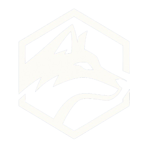 Logo oficial da Wolfness Company, representando um lobo estilizado dentro de um hexágono, simbolizando força, estratégia e inovação em marketing digital